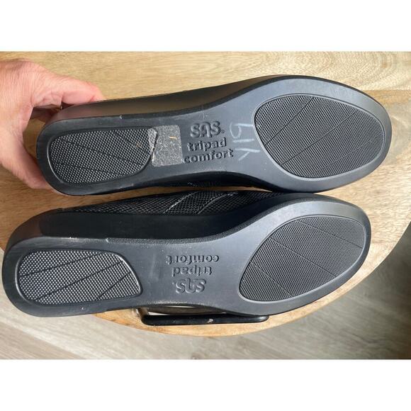 SAS DREAM Womens Black Snake Leather Comfort Loafers Shoes 10 - Picture 7 of 9